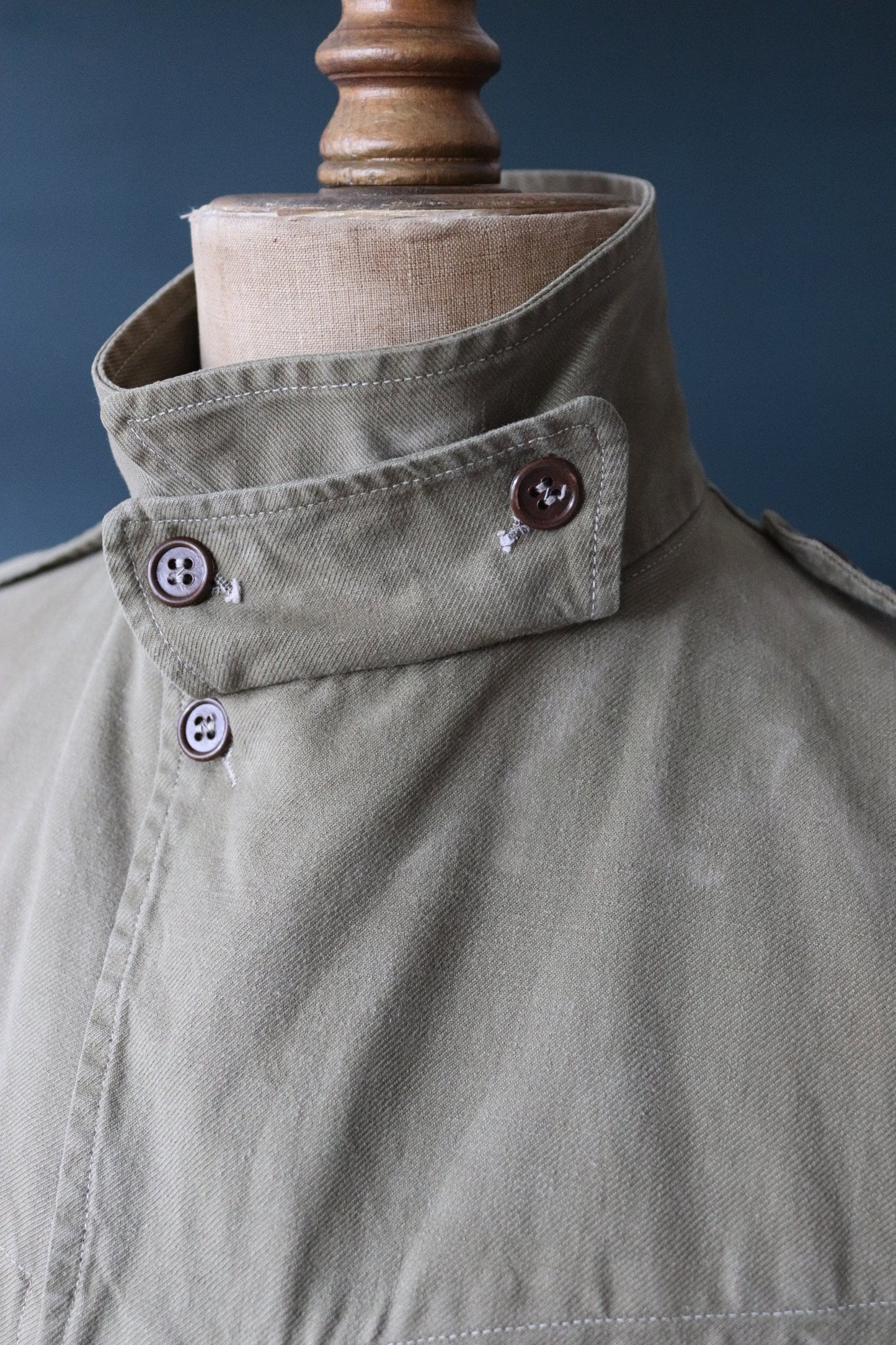 Vintage French army jacket 1950s M47 M 47 field utility military 47” chest khaki green