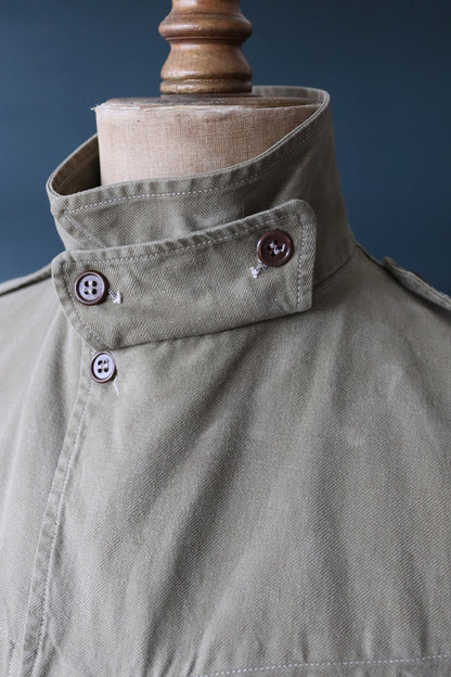 Vintage French army jacket 1950s M47 M 47 field utility military 47” chest khaki green