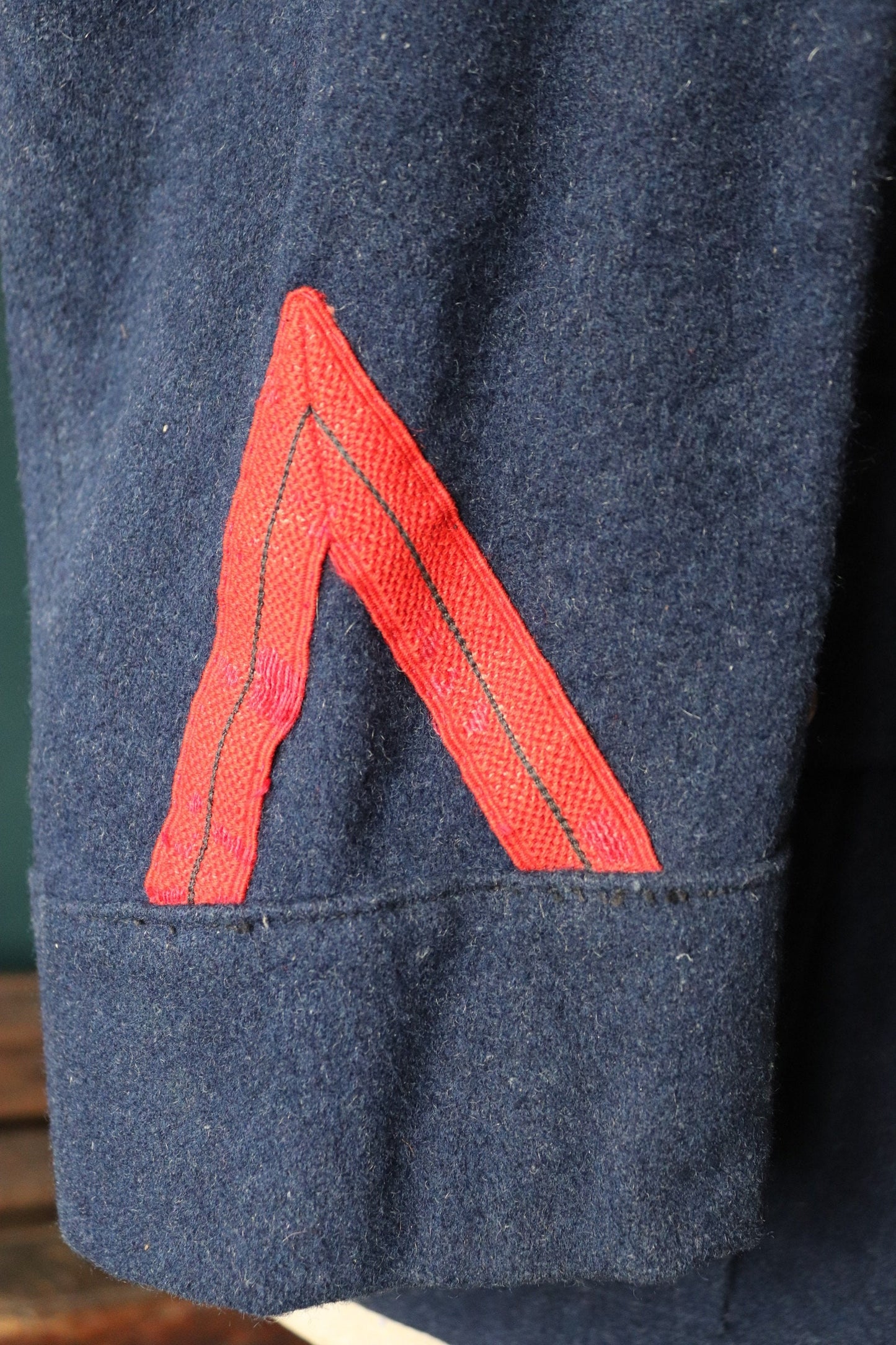 Vintage 1930s wool jacket French workwear Belle Jardiniere indigo blue fireman’s sapeurs pompiers 41” chest