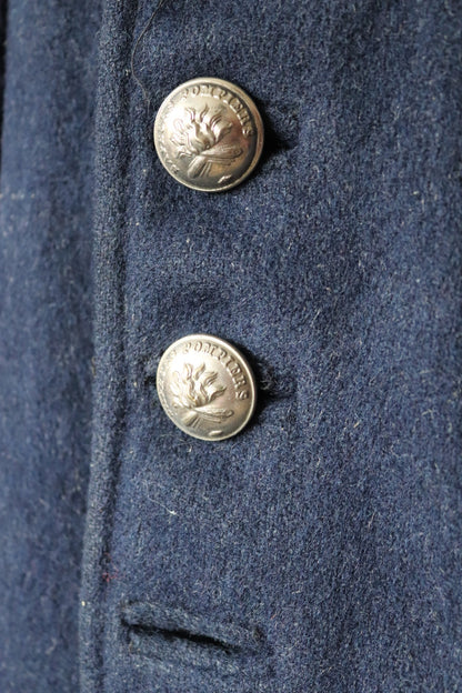 Vintage 1930s wool jacket French workwear Belle Jardiniere indigo blue fireman’s sapeurs pompiers 41” chest