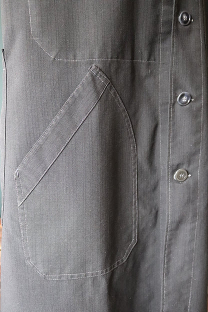 Vintage French workwear jacket - 1950s 60s black chore coat - maquignon - Vetra duster - 46” chest