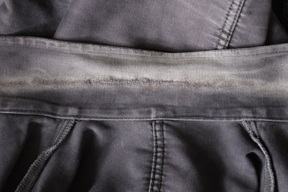 Vintage 1950s French black moleskin chore jacket - darned workwear - faded repaired patched - 43” chest