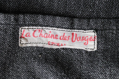 Vintage French workwear jacket 1950s 1960s salt pepper grey work coat overall factory machinist shopkeeper 49” chest