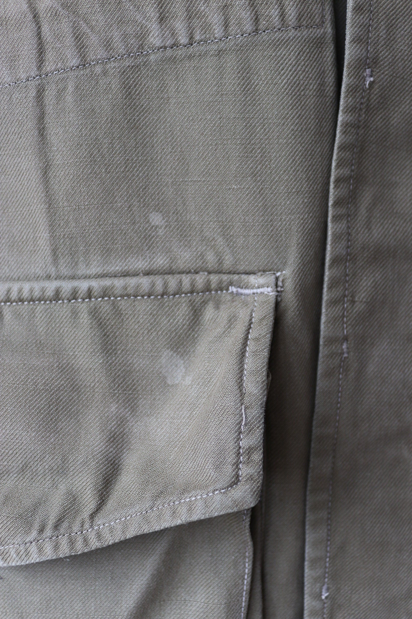 Vintage French army jacket 1950s M47 M 47 field utility military 47” chest khaki green