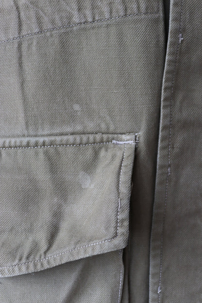 Vintage French army jacket 1950s M47 M 47 field utility military 47” chest khaki green