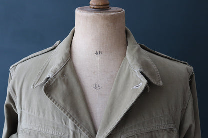 Vintage French army jacket 1950s M47 M 47 field utility military 47” chest khaki green