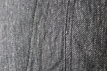 Vintage French workwear jacket salt pepper deadstock grey belted coat overall 1960s factory machinist shopkeeper 37” chest
