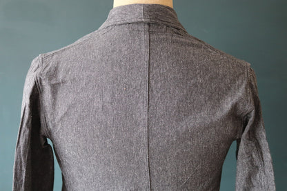 Vintage 1960s French workwear jacket - deadstock - chore coat - belted overalls - 37" Chest