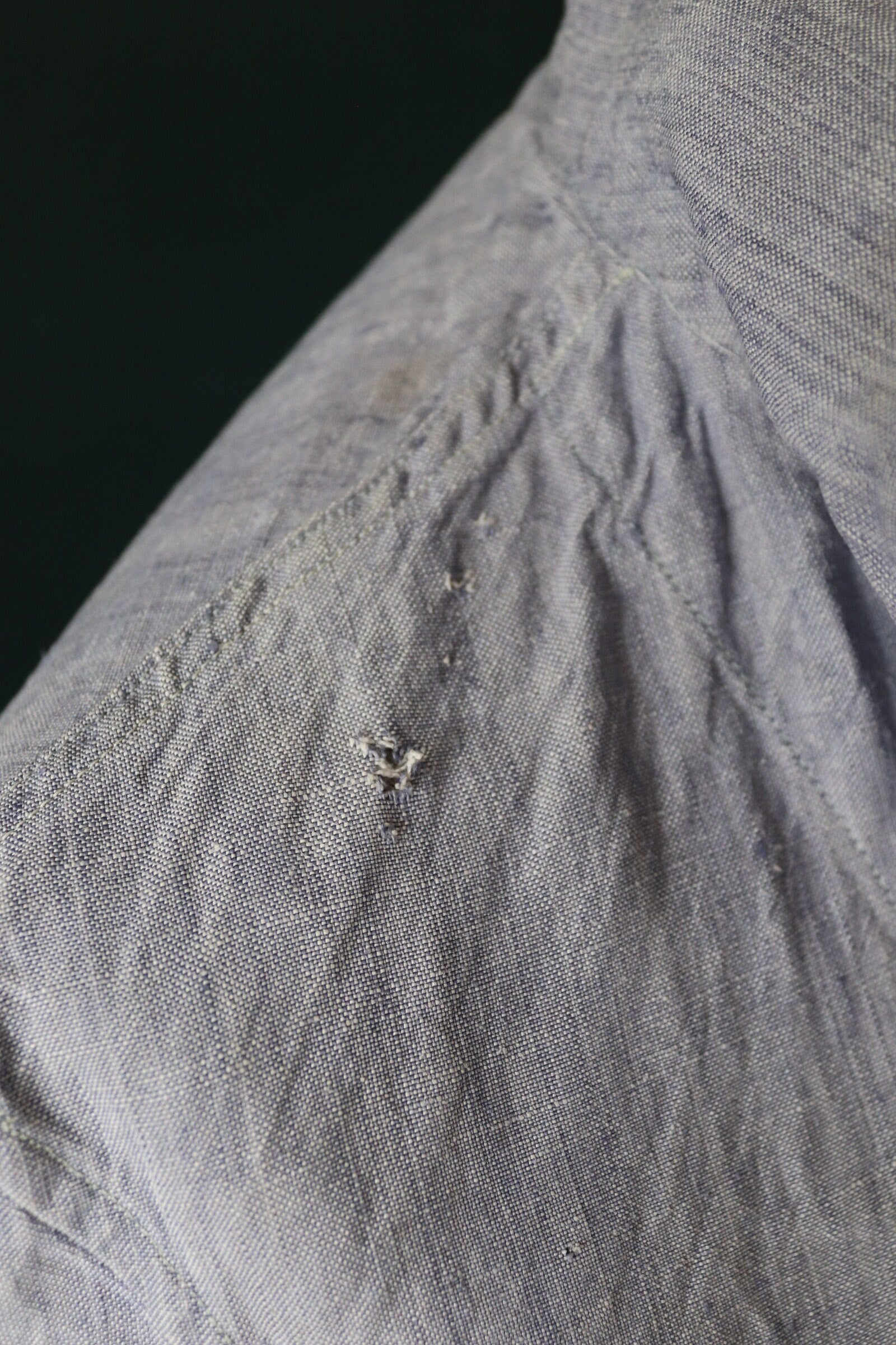 Vintage 1960s French Navy linen sailor shirt - Marine Nationale - 42" chest