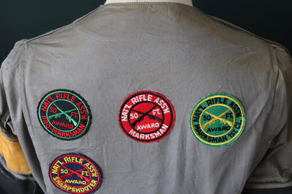 Vintage 1960s shooting jacket - 10-X hunting - rifle patches - 36” chest