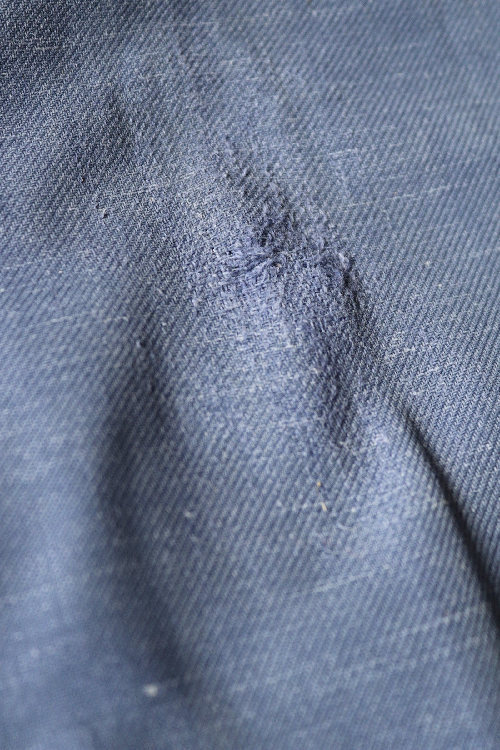 Vintage French workwear dungarees - 1940s overalls - blue cotton twill chore - 36” 38” x 24”