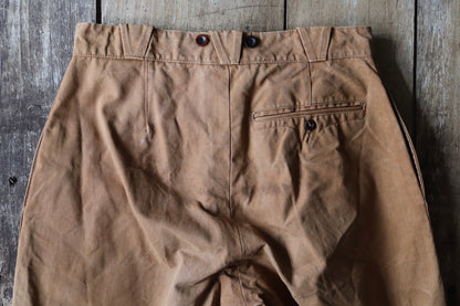 Vintage French jodhpurs 1940s 1950s brown cotton canvas hunting riding breeches 30” x 23” workwear work chore