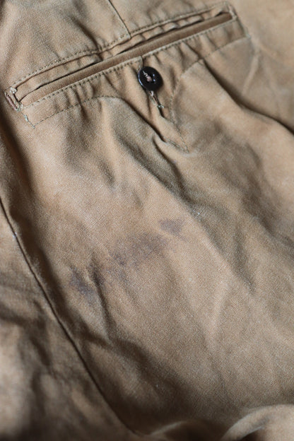 Vintage French jodhpurs 1940s 1950s brown cotton canvas hunting riding breeches 30” x 23” workwear work chore