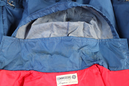 Vintage 1970s 70s 1980s 80s Commodore navy blue sailing sailor floatation waterproof anorak jacket 46” chest