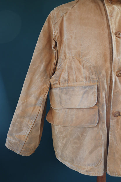 Vintage 1940s 40s Red Head tin cloth duck cotton canvas hunting shooting jacket 49” chest Red Head American workwear work chore