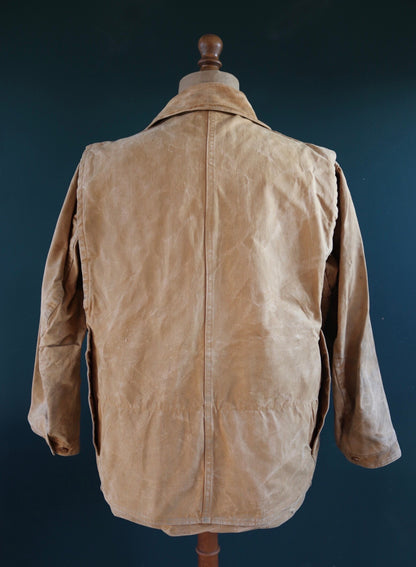 Vintage 1940s 40s Red Head tin cloth duck cotton canvas hunting shooting jacket 49” chest Red Head American workwear work chore