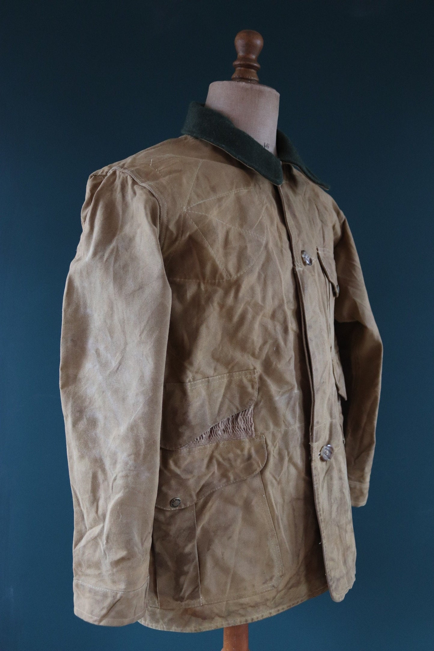 Vintage CC Filson tin cloth cotton canvas cruiser jacket 51” chest workwear work chore waterproof hunting