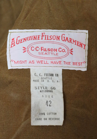 Vintage CC Filson tin cloth cotton canvas cruiser jacket 51” chest workwear work chore waterproof hunting