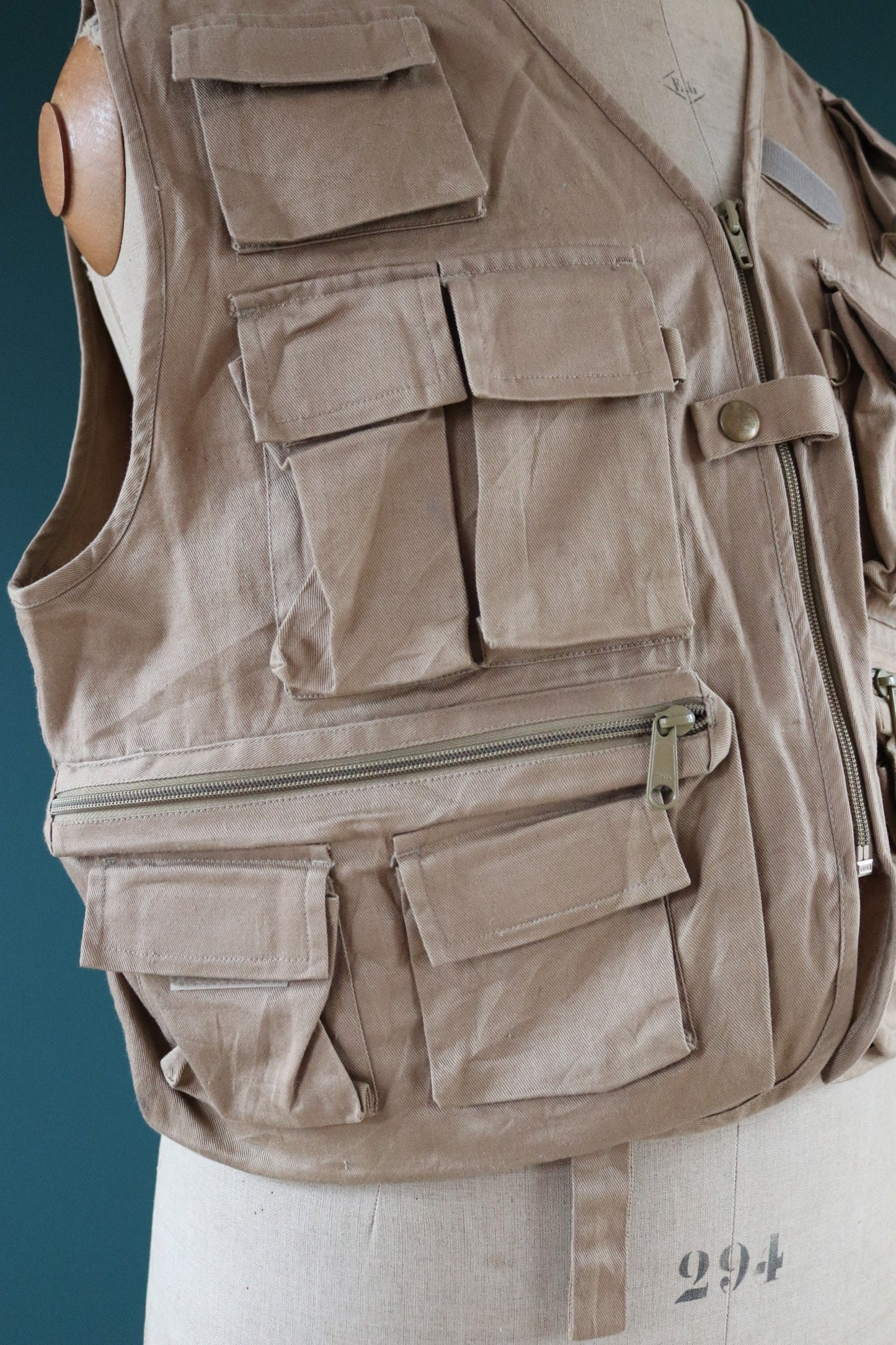 Vintage 1980s 90s fly fishing vest - wading waistcoat - 48" chest