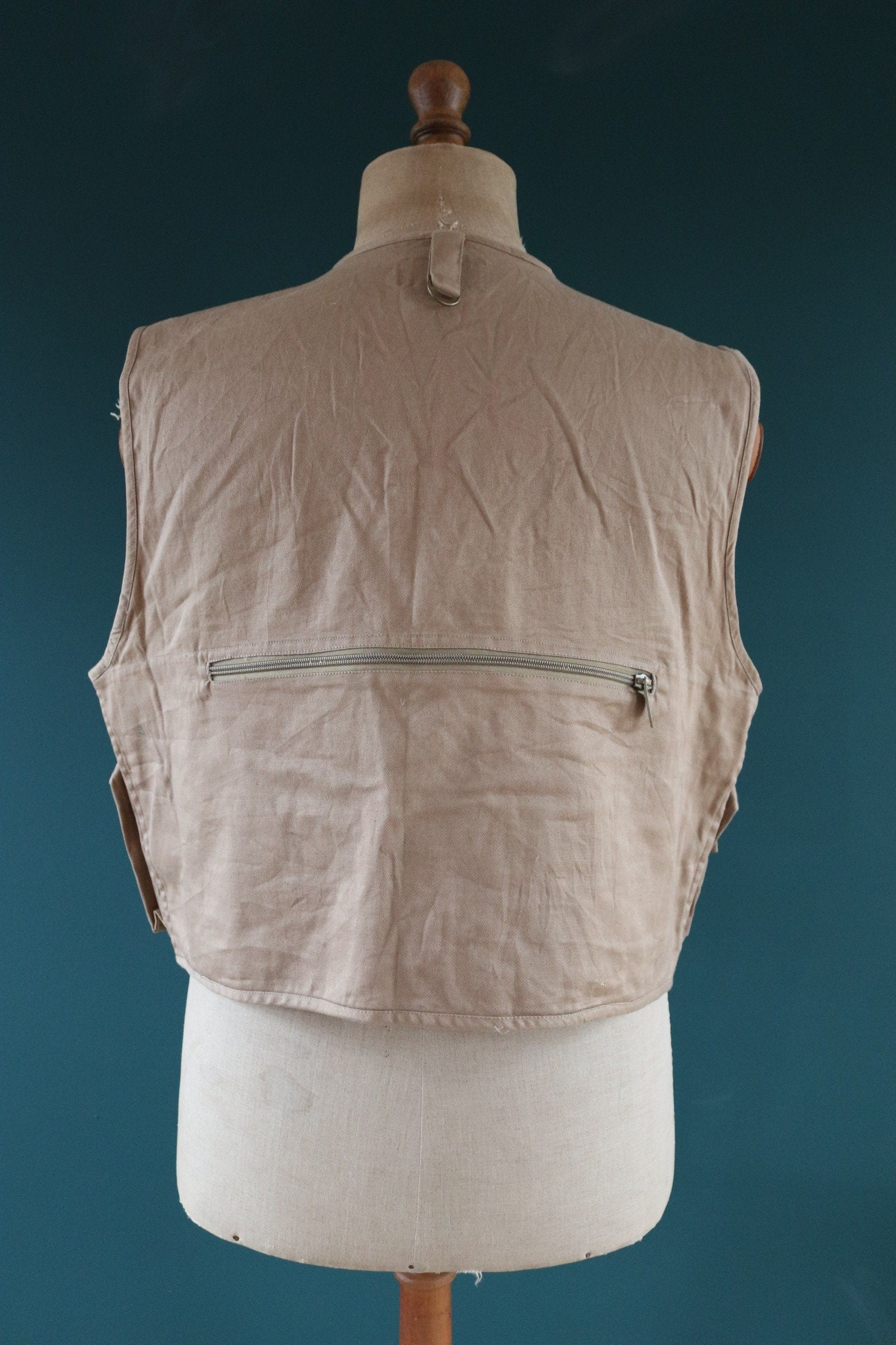 Vintage 1980s 90s fly fishing vest - wading jacket - utility waistcoat - 48" chest