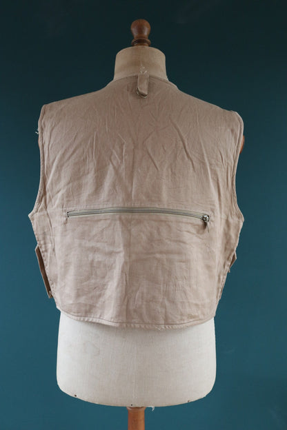 Vintage 1980s 90s fly fishing vest - wading jacket - utility waistcoat - 48" chest