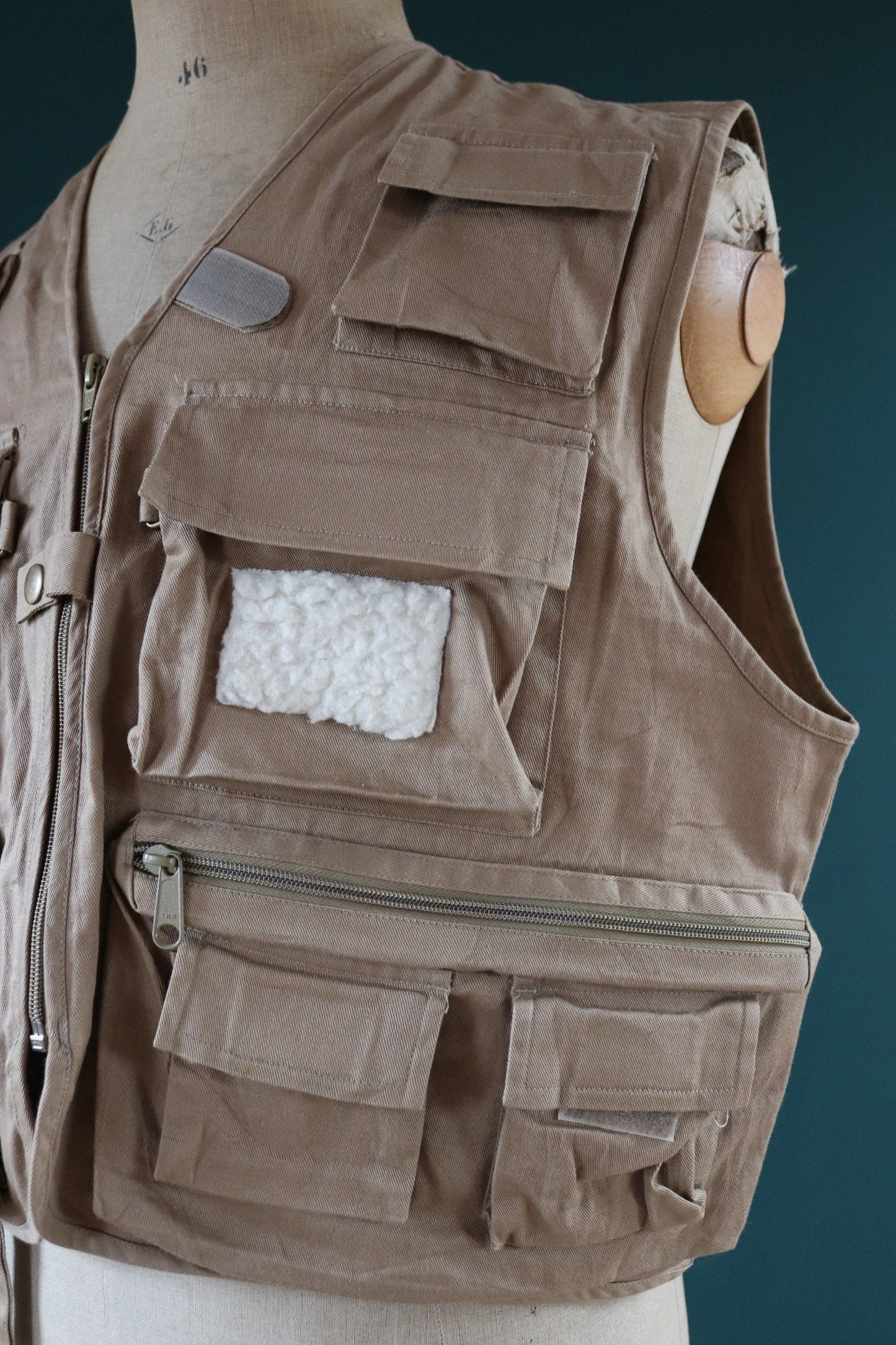 Vintage 1980s 90s fly fishing vest - wading jacket - utility waistcoat - 48" chest