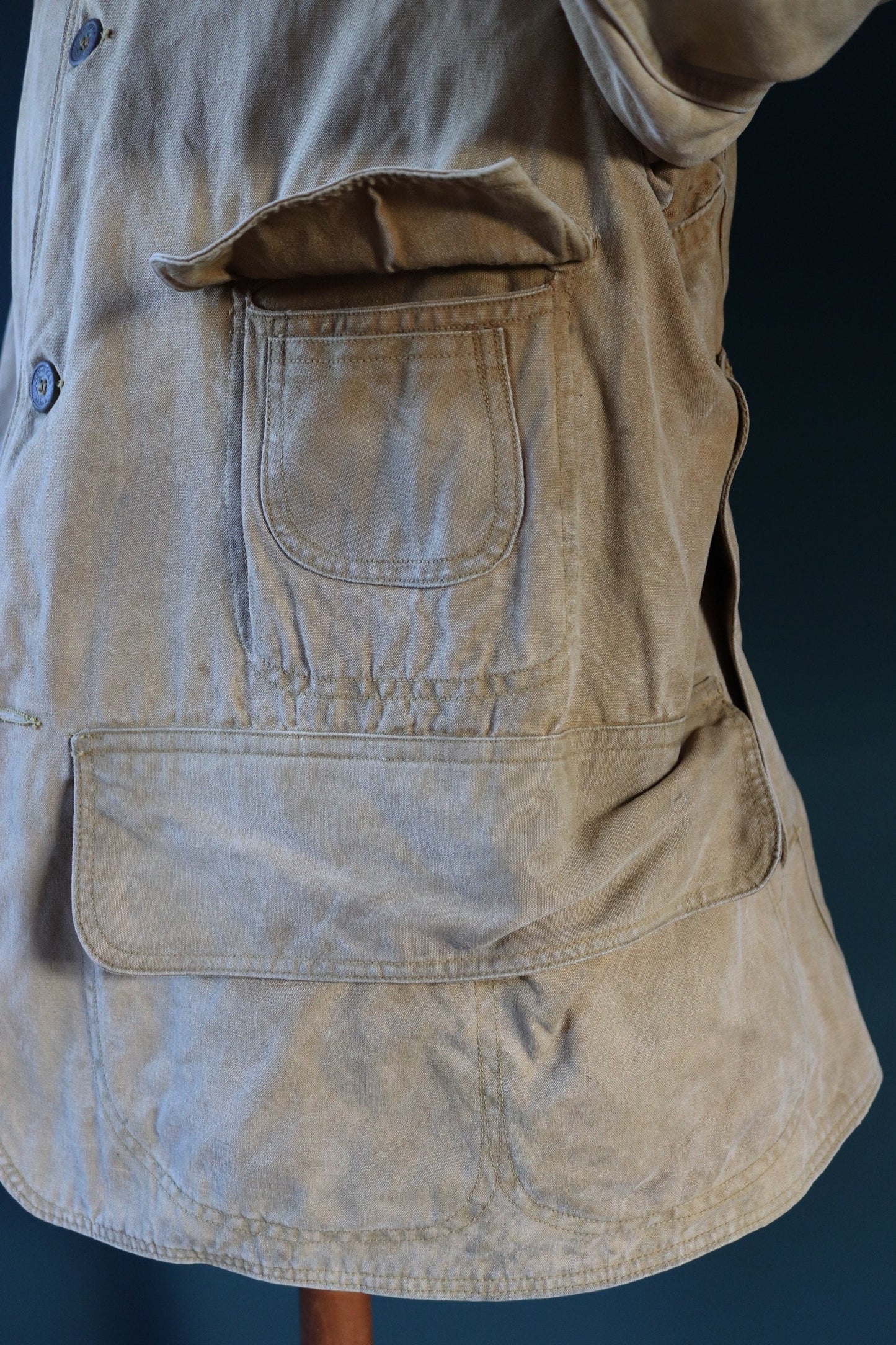 Vintage 1920s 30s hunting jacket - American workwear - tin cloth duck cotton canvas - 48” chest - Red Head