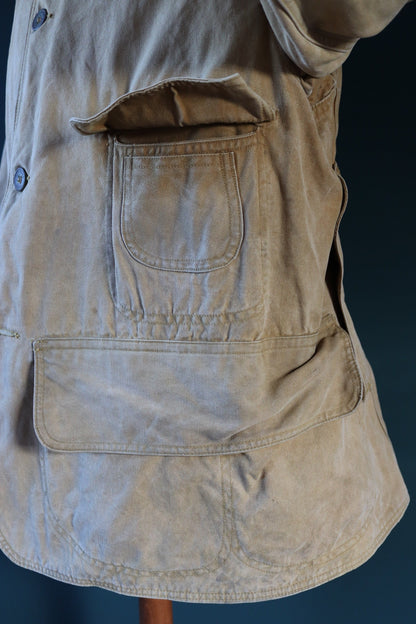 Vintage 1920s 30s hunting jacket - American workwear - tin cloth duck cotton canvas - 48” chest - Red Head