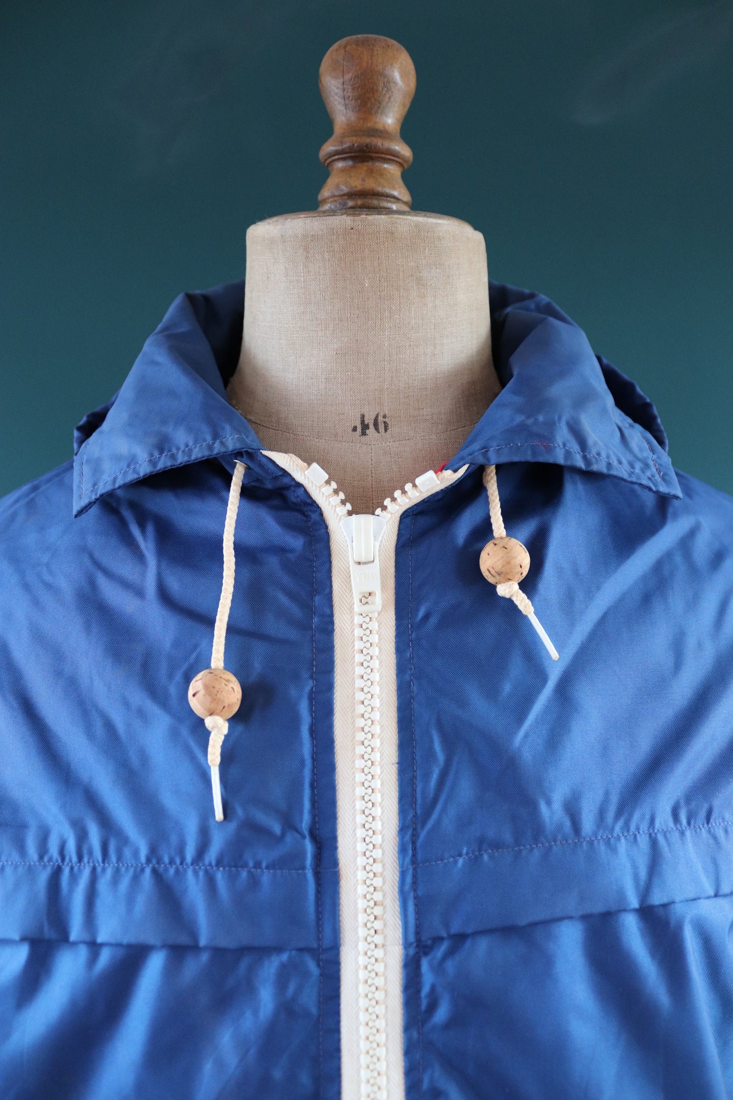 Vintage 1970s 80s sailing anorak - waterproof flotation jacket - navy blue sailor - 46” chest