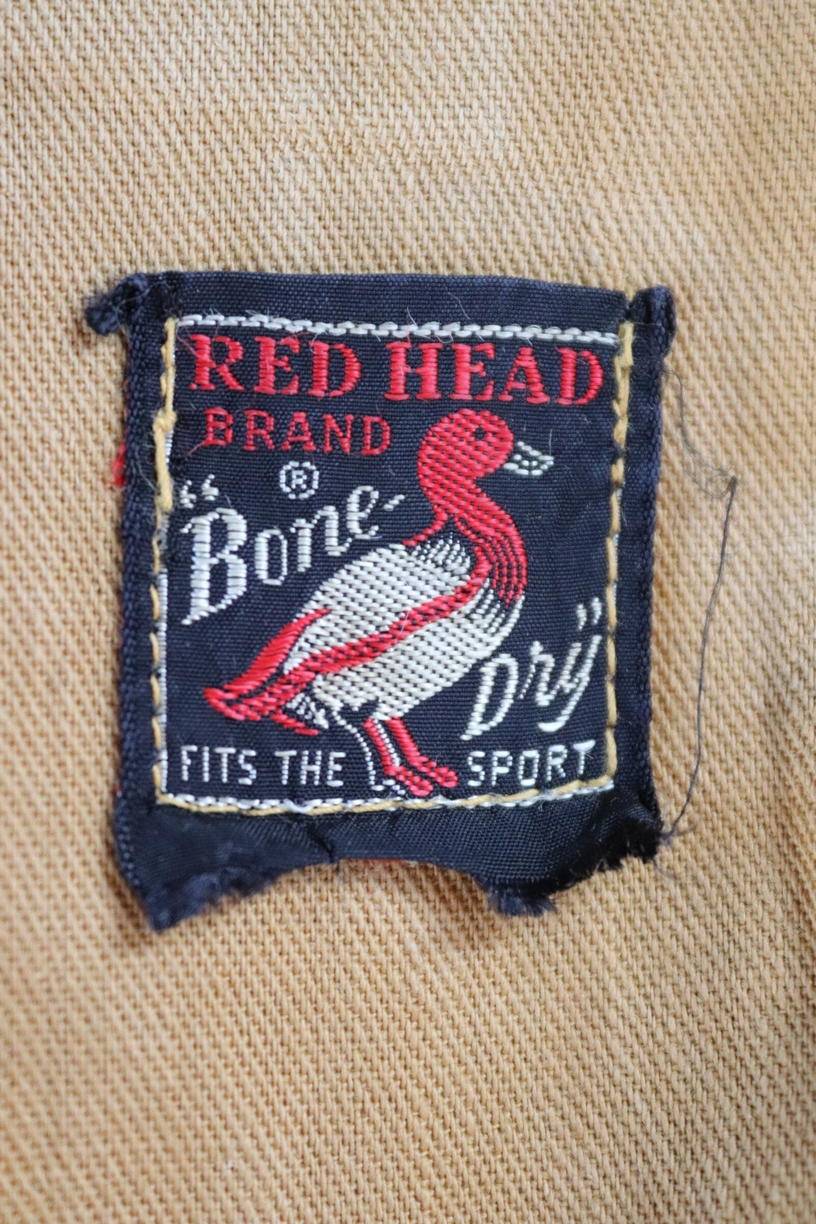 Vintage 1940s 40s Red Head tin cloth duck cotton canvas hunting shooting jacket 49” chest Red Head American workwear work chore