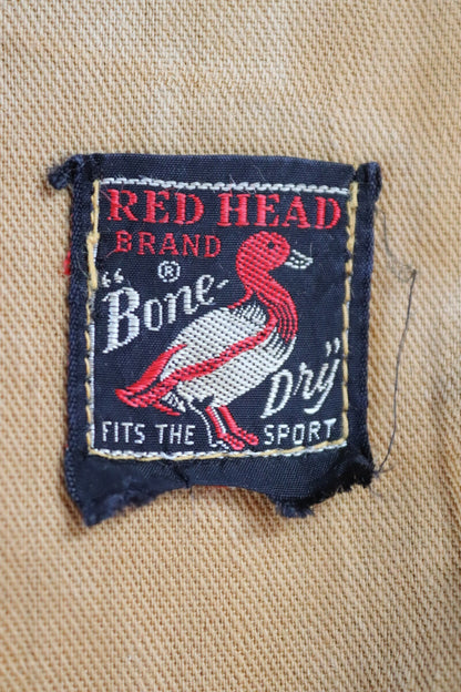 Vintage 1940s 40s Red Head tin cloth duck cotton canvas hunting shooting jacket 49” chest Red Head American workwear work chore