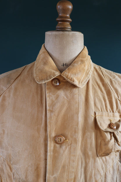 Vintage 1940s 40s Red Head tin cloth duck cotton canvas hunting shooting jacket 49” chest Red Head American workwear work chore
