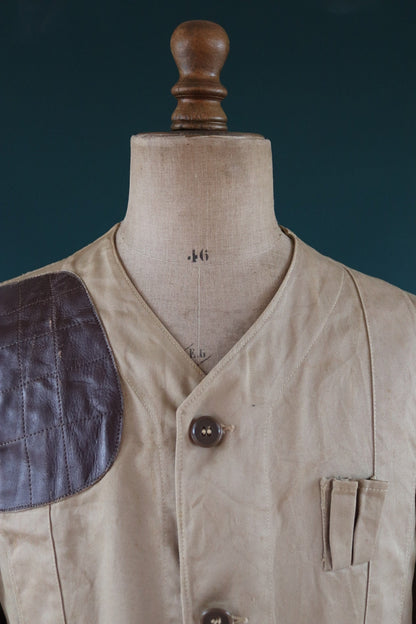 Vintage 1950s 60s shooting jacket - 10-X hunting - 42” chest - rifle club - cloth patches