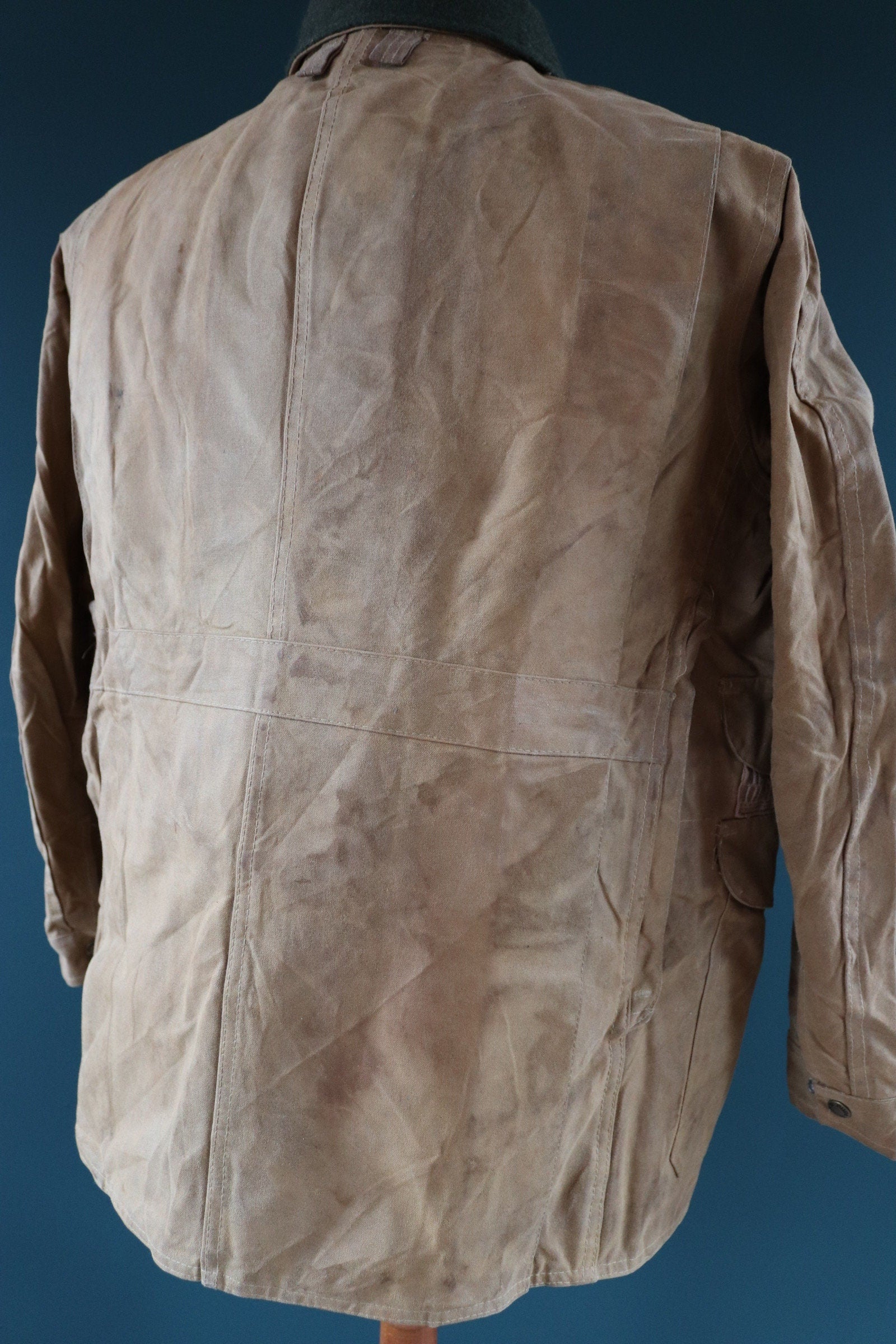 Vintage CC Filson tin cloth cotton canvas cruiser jacket 51” chest workwear work chore waterproof hunting