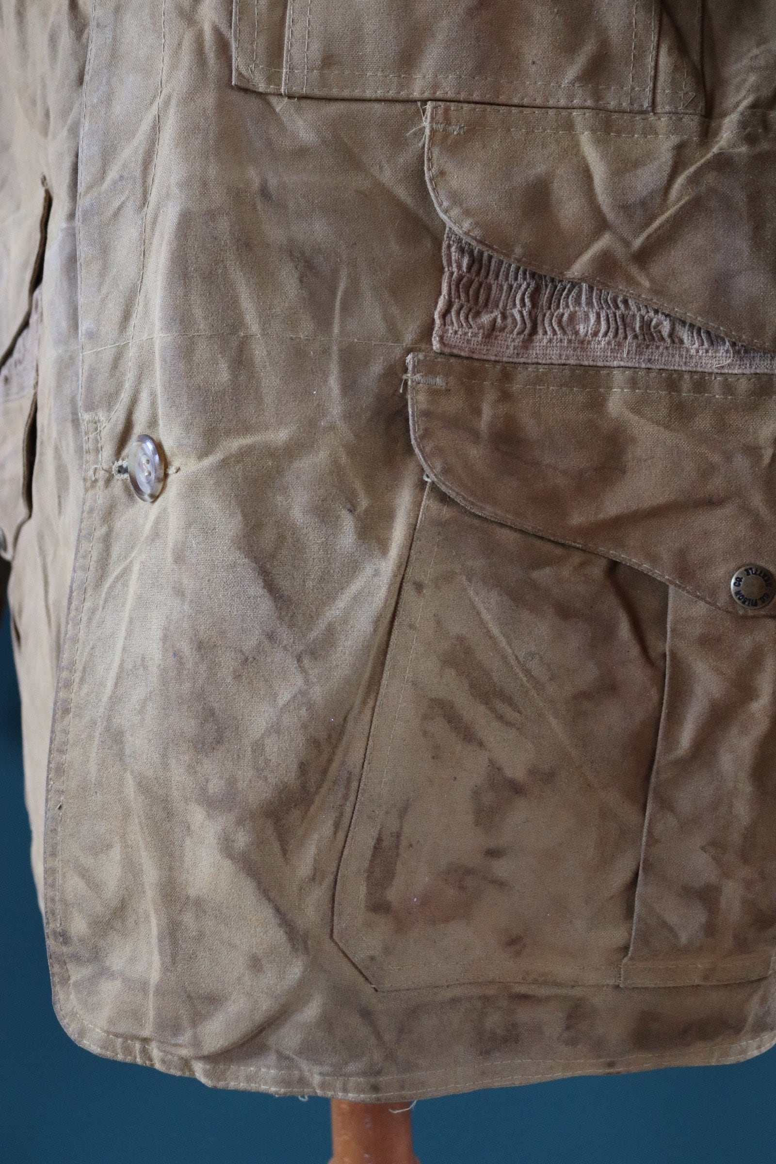 Vintage CC Filson tin cloth cotton canvas cruiser jacket 51” chest workwear work chore waterproof hunting