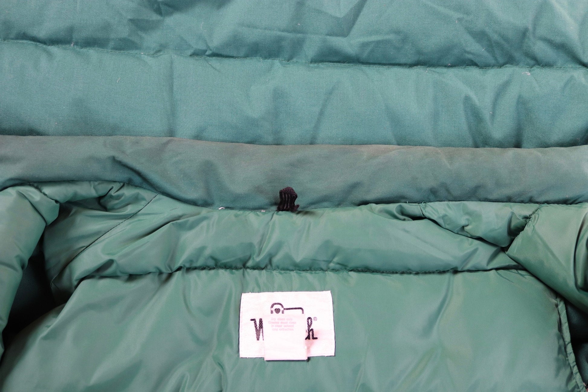 Vintage 1980s down vest - green puffer gilet - Woolrich feather waistcoat - insulated windbreaker for winter - 52" chest