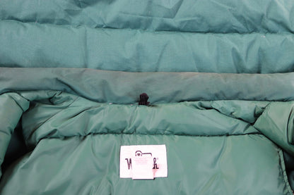 Vintage 1980s down vest - green puffer gilet - Woolrich feather waistcoat - insulated windbreaker for winter - 52" chest