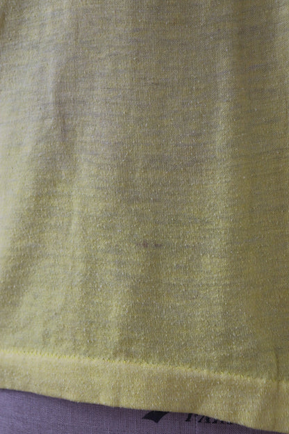 Vintage 1980s yellow t shirt - Screen Stars - Sand Bar beach tourist print - sportswear - 42” chest
