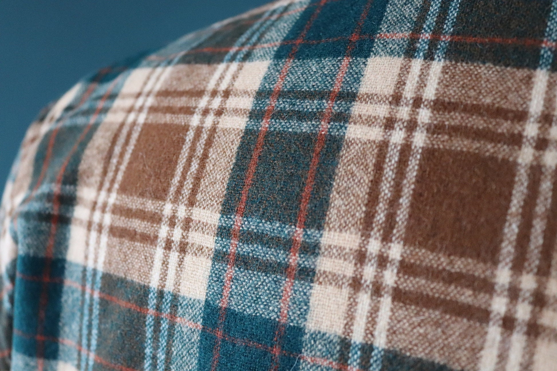 Vintage Pendleton wool 49er Topster jacket shirt brown green tartan plaid checked surf Ivy League style mod 46” chest