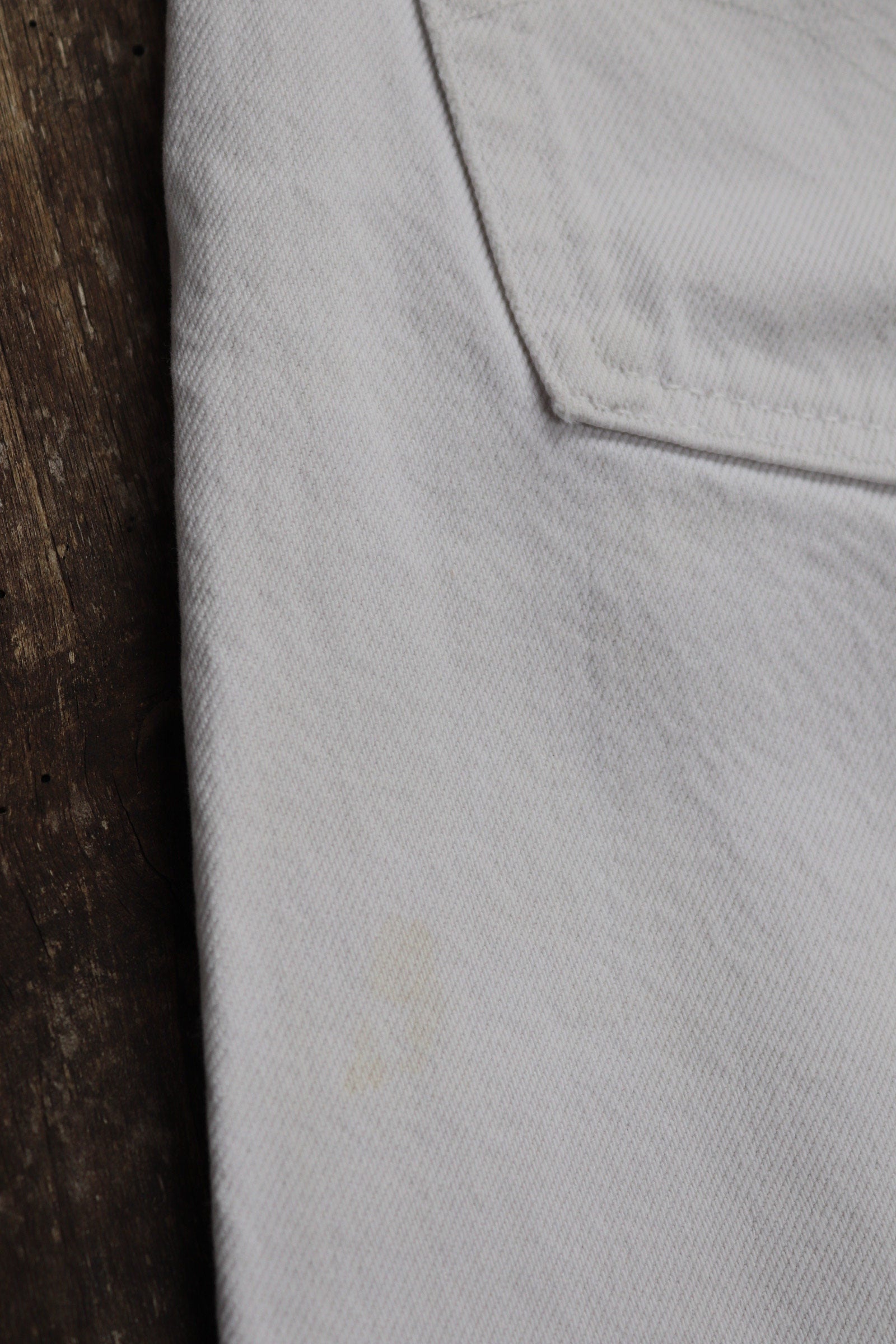 Vintage 1990s white denim Levis 501 jeans - Levi Strauss red tab - small e - 29” x 28” - made in France