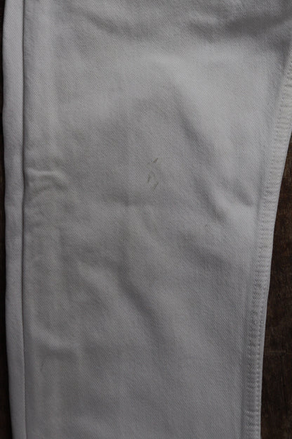 Vintage 1990s white denim Levis 501 jeans - Levi Strauss red tab - small e - 30” x 27” - made in France