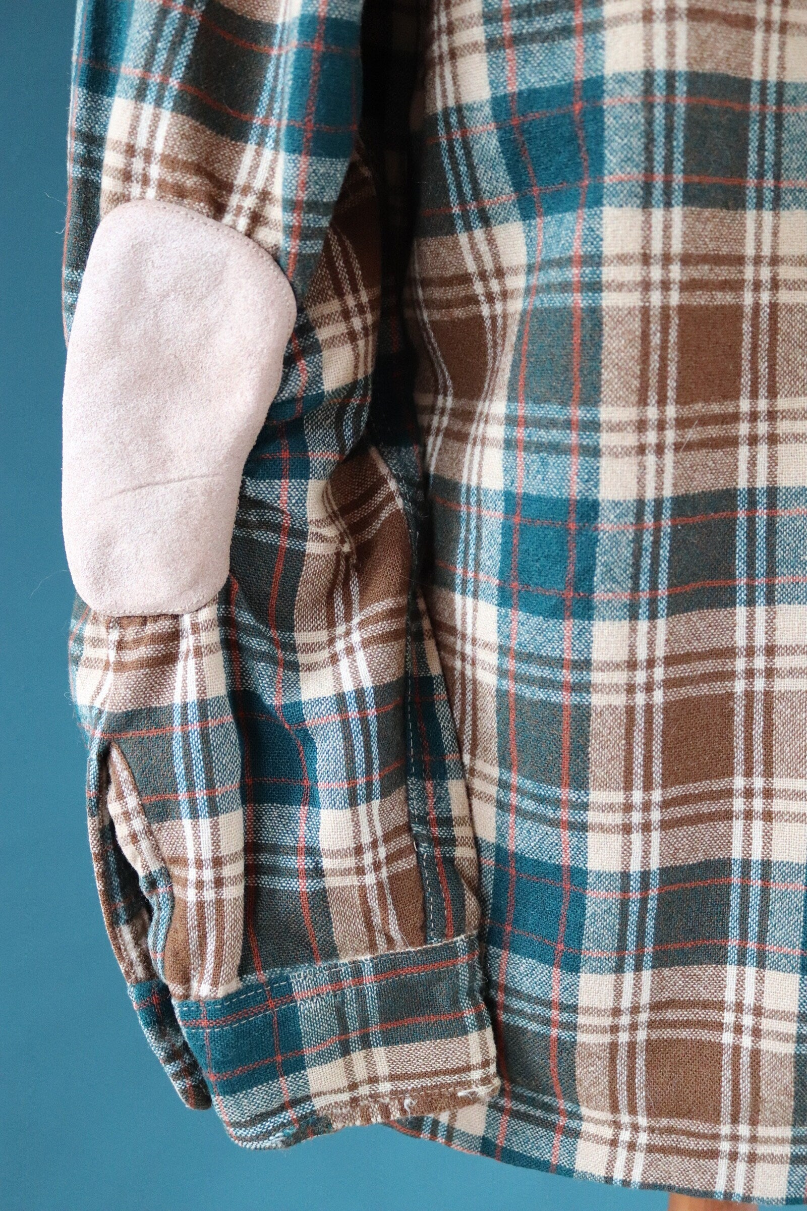 Vintage Pendleton wool 49er Topster jacket shirt brown green tartan plaid checked surf Ivy League style mod 46” chest