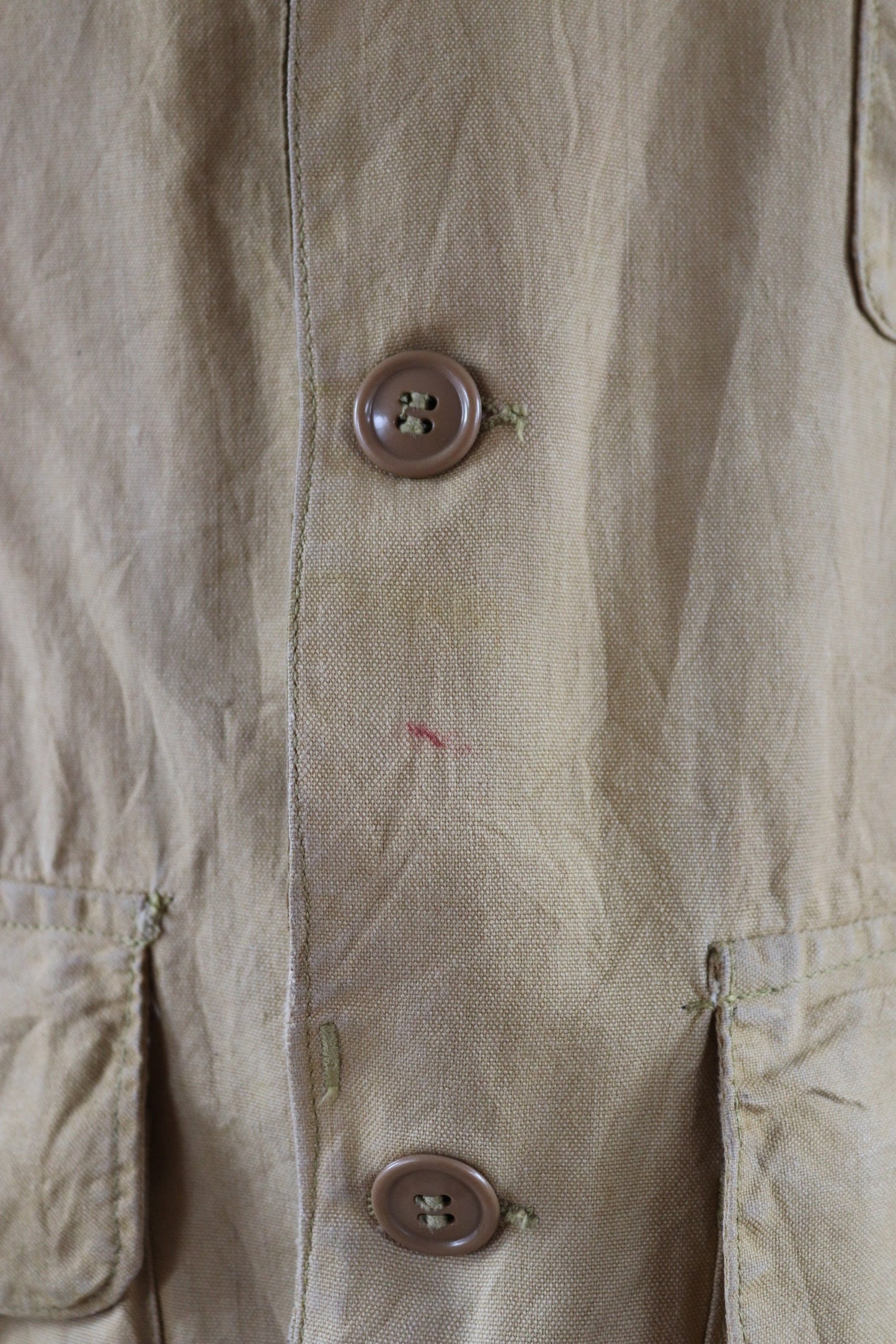 Vintage 1950s 50s 1960s 60s American Field Hettrick tan brown duck cotton canvas jacket hunting shooting American 47” chest workwear chore