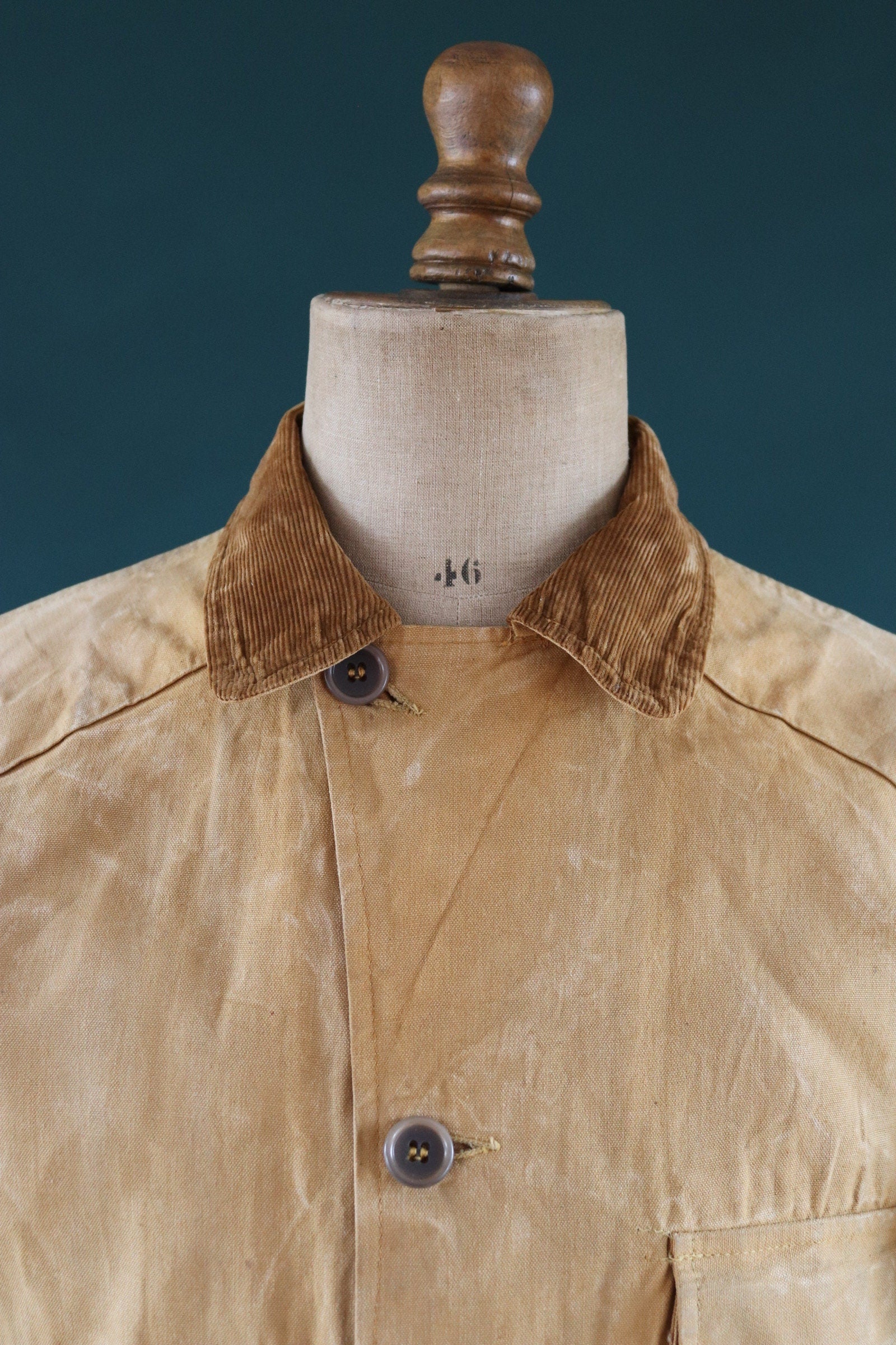 Vintage 1960s workwear jacket - Brush Master - tan brown duck cotton canvas - American hunting - 46” chest
