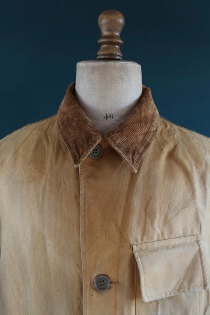 Vintage 1930s 30s Duxbak Utica Mohawk duck cotton canvas work chore hunting shooting jacket workwear 54” chest