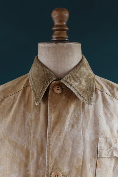 Vintage 1940s 50s Duxbak jacket - duck cotton canvas - tin cloth hunting workwear - 49” chest
