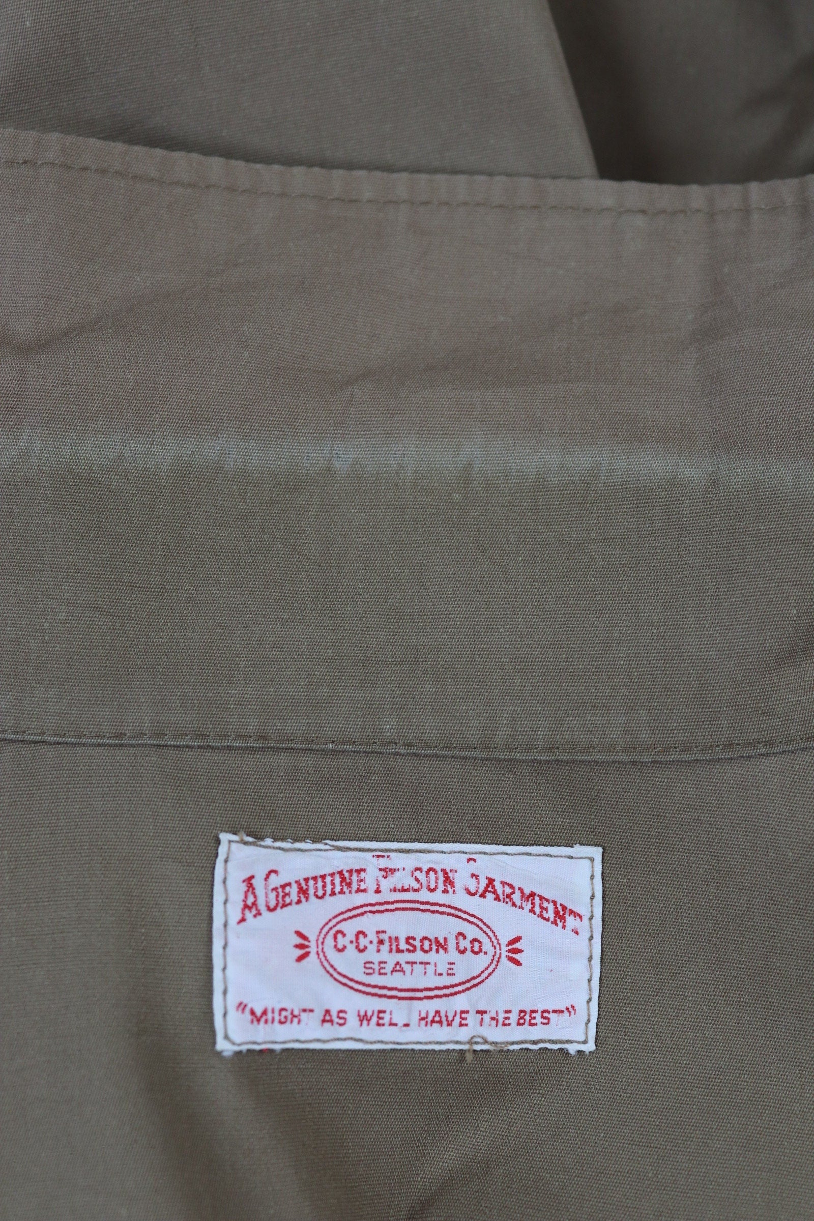 Vintage CC Filson lightweight cotton cruiser shirt jacket 53” chest workwear work chore waterproof hunting CPO