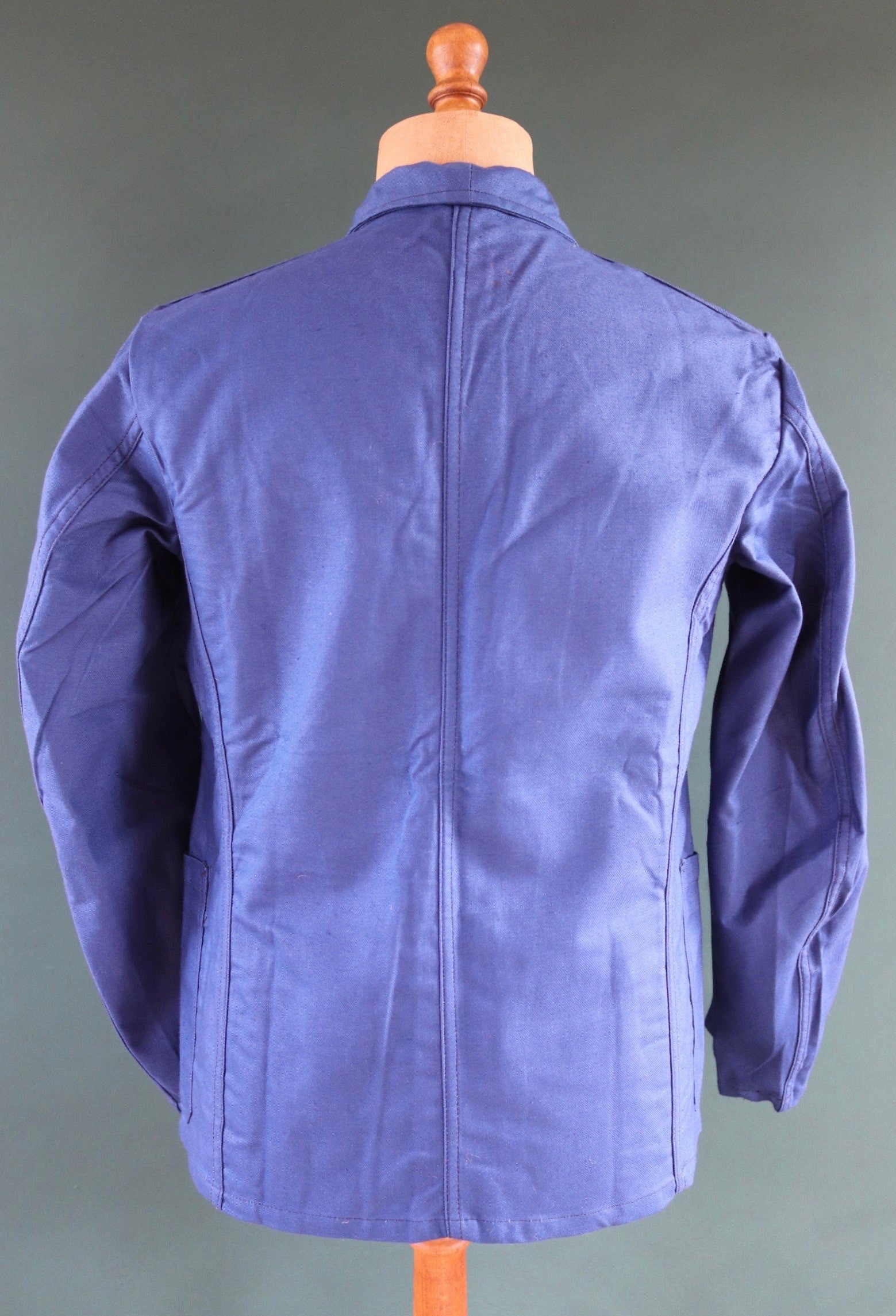 Vintage 1940s workwear jacket - WW2 deadstock - Swedish military hospital - indigo blue cotton twill - 42” chest