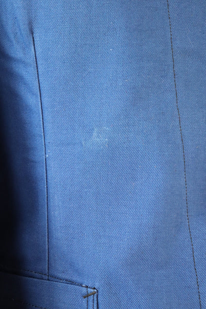 Vintage WW2 workwear jacket 1940s deadstock Swedish military hospital indigo blue cotton twill work chore 42” chest