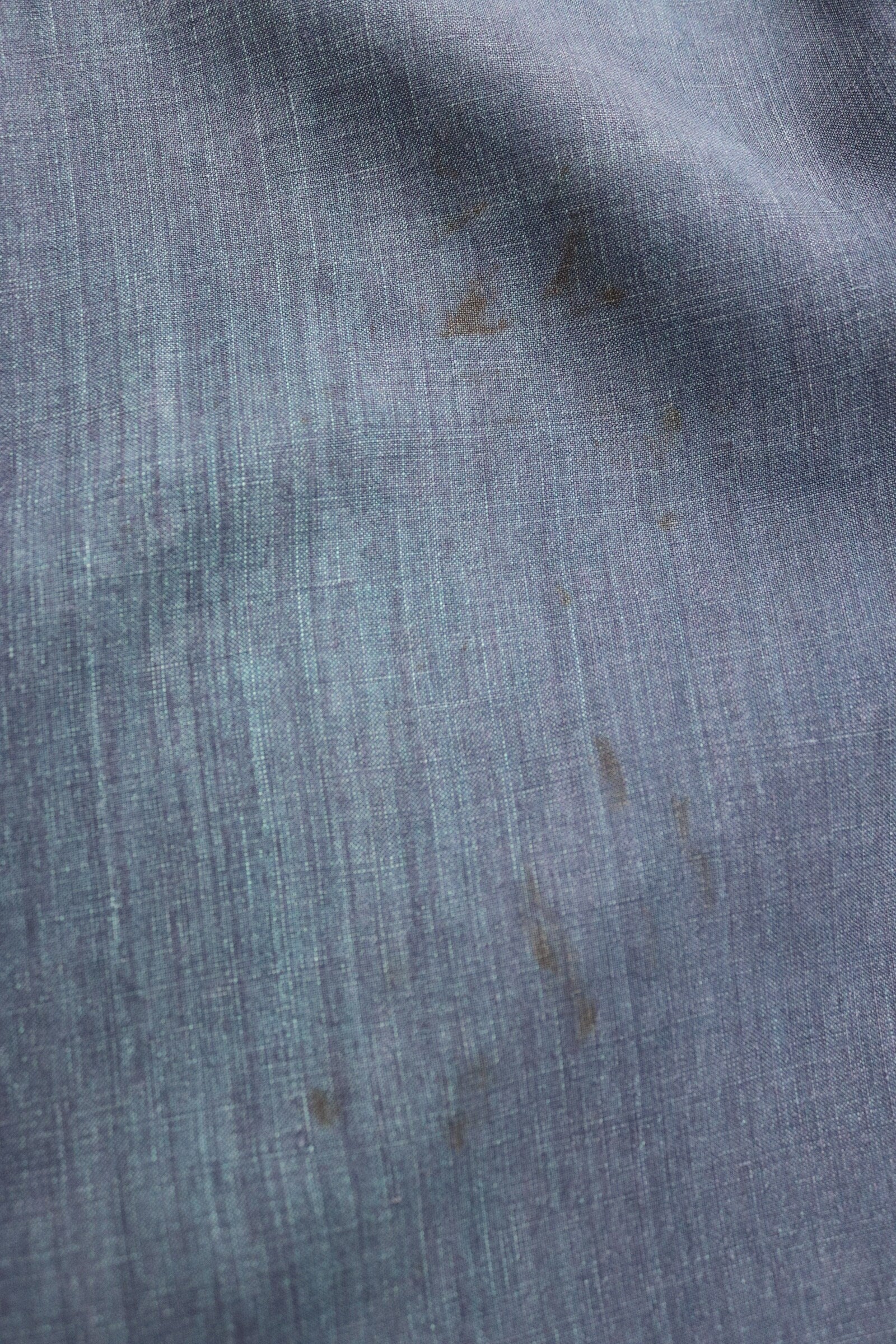 Vintage French work trousers pants linen 1930s 1940s indigo maquignon workwear chore repaired darned 45” x 32”